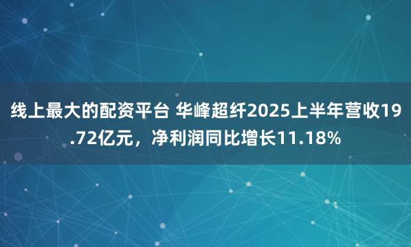线上最大的配资平台 华峰超纤2025上半年营收19.72亿元，净利润同比增长11.18%